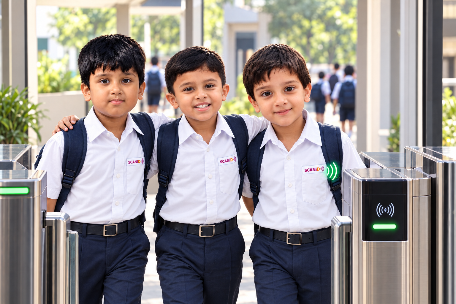Students wearing SCANiD Digital Uniforms