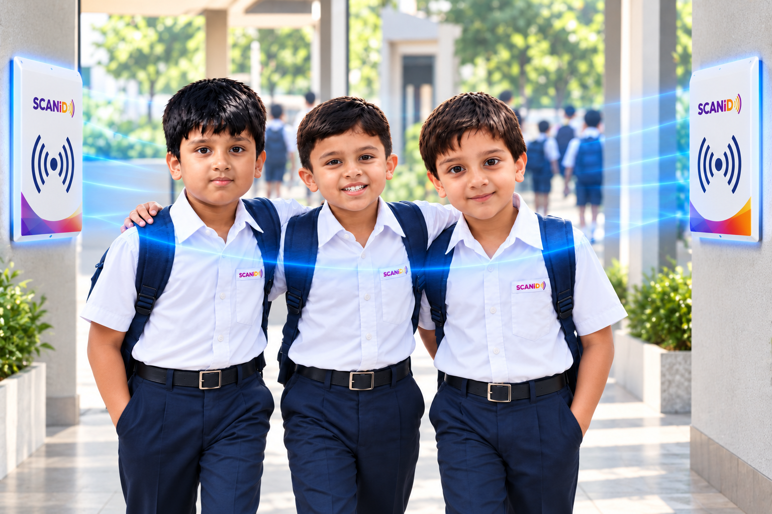 Student wearing SCANiD Digital Uniform for Schools with RFID technology integrated into the uniform