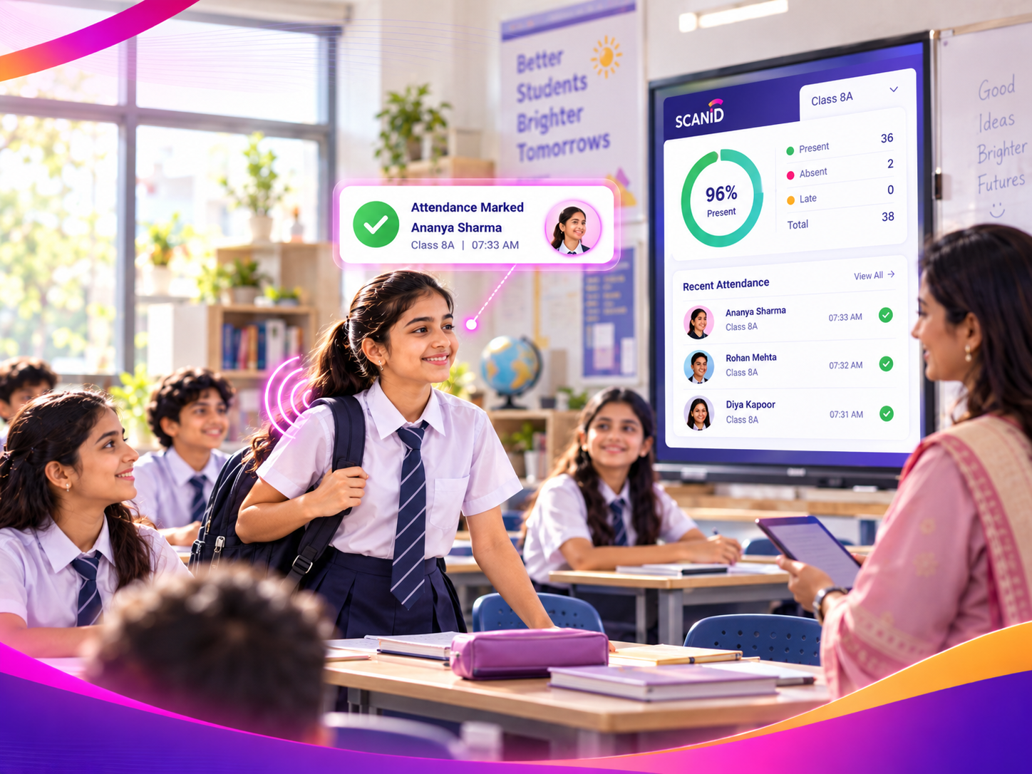 SCANiD RFID walkthrough attendance at the school entrance